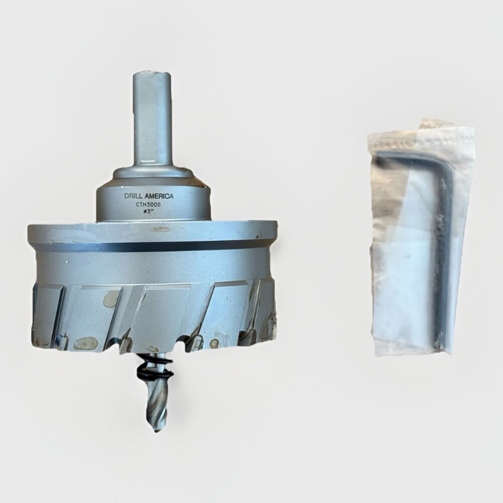 New Drill America - 3" Hole Cutter Carbide Tipped, 1" Depth Of Cut,‎ Qty: 1